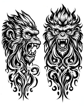 TRIBAL TATOO トライバル タトゥ 刺青 蝶 和柄 猿 Mad Monkey