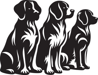 Playful Dog Silhouette Vector Art