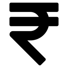 rupee glyph  icon isolated on white background