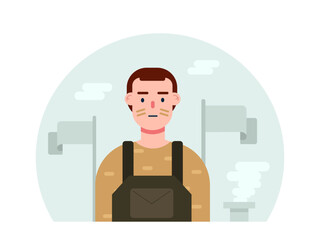 Male army officer. Army vector illustration