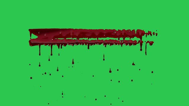 Blood Dripping effect isolated in green background