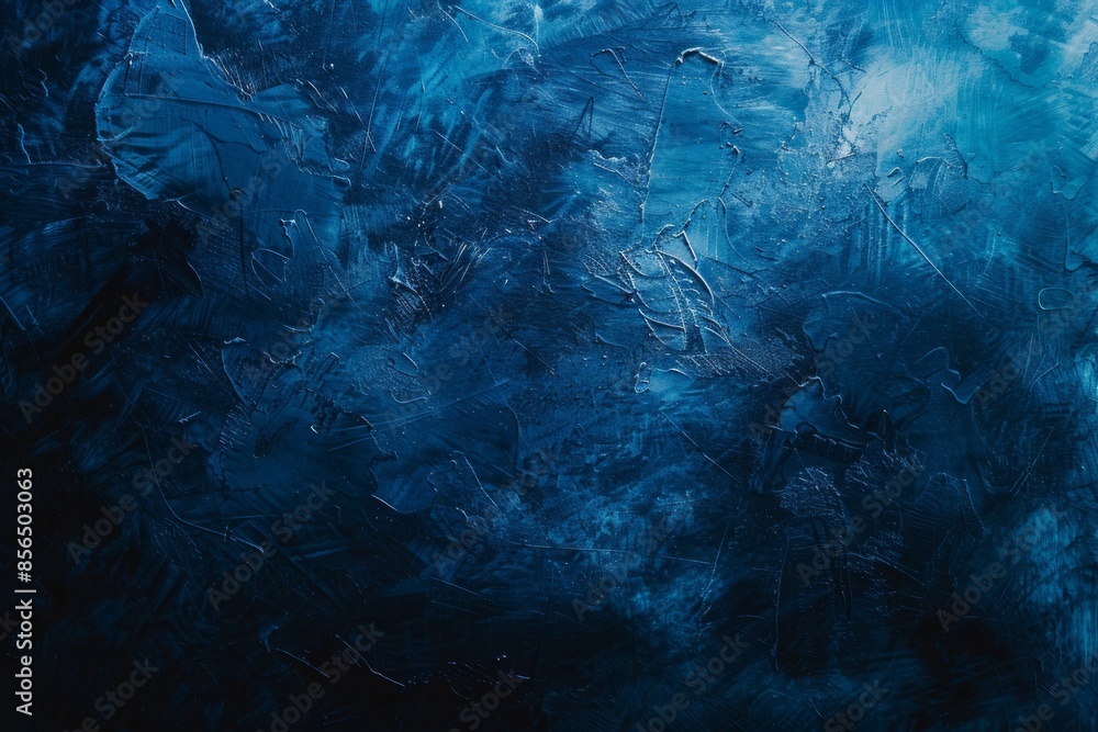 Poster blue background with a dynamic splash of white paint. abstract artistic expression.