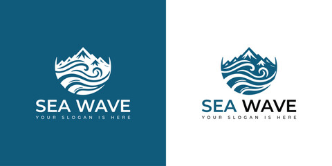 Sea Wave Logo Template Design Vector, Emblem, Design Concept, Creative Symbol, Icon