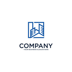 Fototapeta premium real estate logo design with house and building