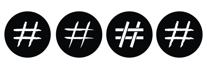 Hashtag icon set. hashtag symbol on white background .Vector Illustration.