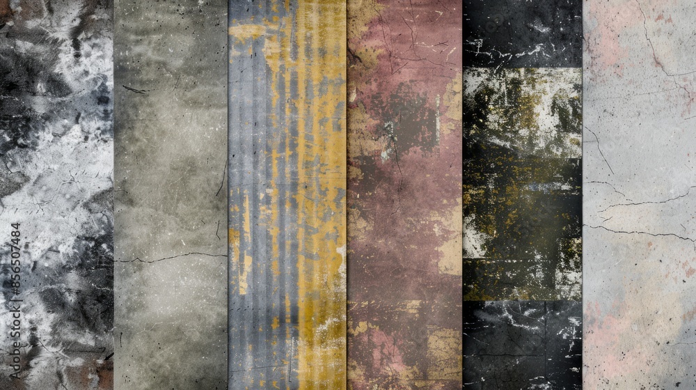 Poster the image is a collection of different textures and colors
