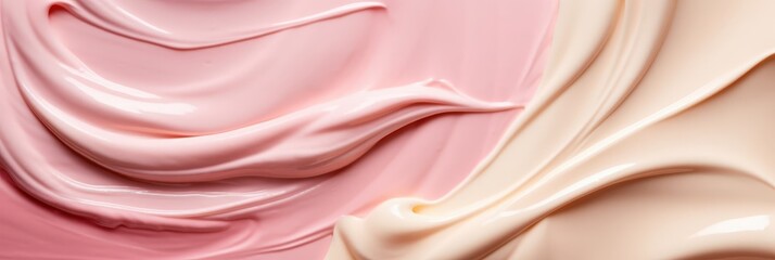 Obraz premium Abstract Swirls of Pink and Beige Cream
