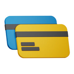 debit card 3d icon isolated on the transparent background