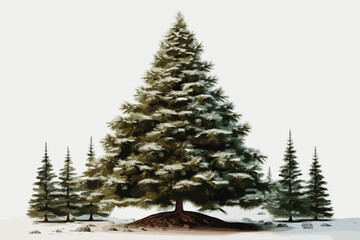 Fototapeta premium christmas tree with golden and red balls on black background. vector and illustration 