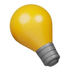 idea 3d icon isolated on the transparent background