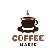 magic coffee cup hat logo design for cafe reastaurant beverage company