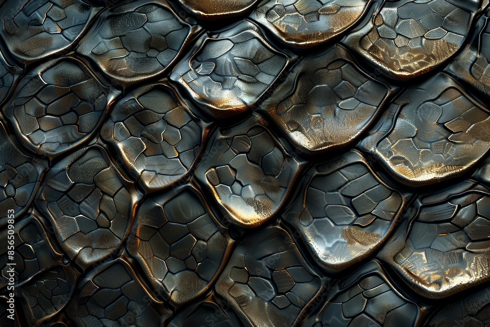Aufkleber snake skin with brown and green pattern. natural texture background for design projects.