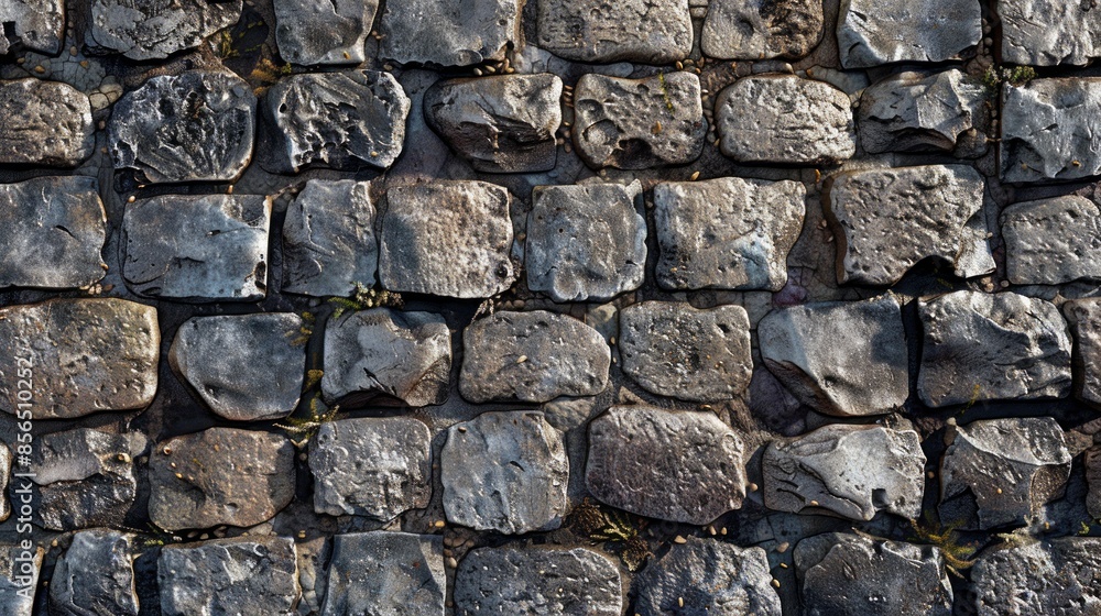 Poster wall of large rocks with a rough texture. stone wall background for design projects.