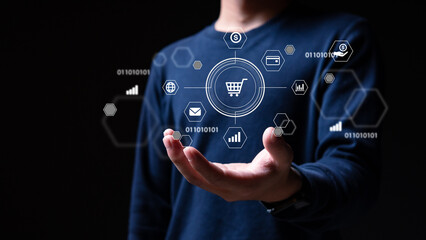 hand pushing a button on a touch screen interface