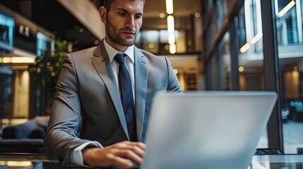 man sitting and working on laptop