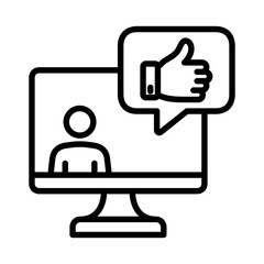 people like feedback icon line vector illustration design template