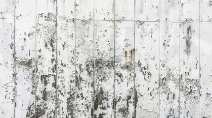 Fototapeta premium White weathered wooden surface with mold stains for texture and background copy space