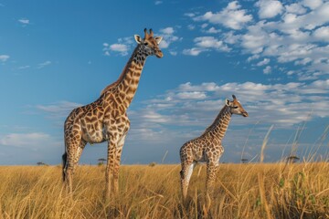 Obraz premium Giraffes Standing in African Savannah