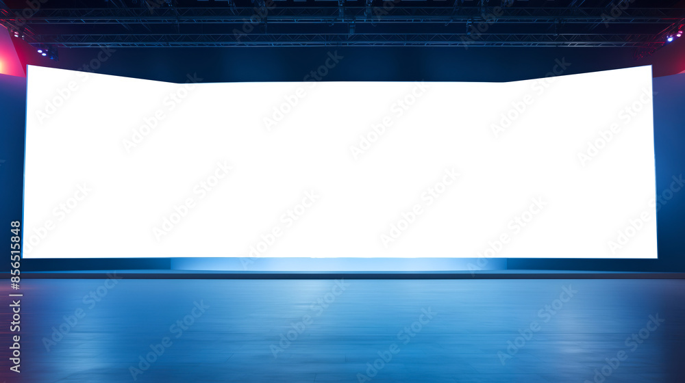 Aufkleber an empty stage with a large led screen, perfect for presentations and events