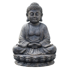 A serene Buddha statue sits in meditation on a lotus pedestal.