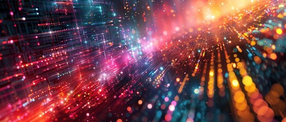 Obraz premium Abstract colorful light streaks and bokeh background.