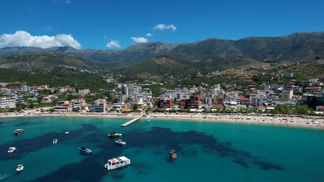 Himara Coastal City Nestled in the Beautiful Bay of the Ionian Sea Welcomes Tourists for Unforgettable Summer Holidays