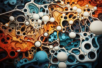 Dynamic and interconnected pattern.