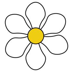 Hand drawn simple flower