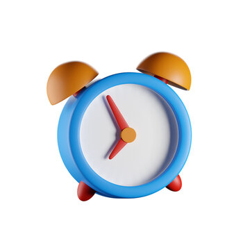 Alarm Clock 3D Render Isolated Images