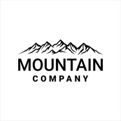 Rustic mountain range vector logo with masculine style design © Dedy Andreas