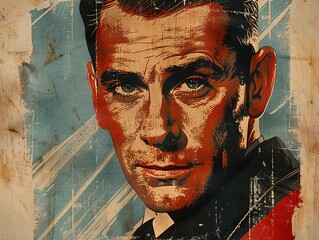 Retro movie poster with bold typography and vintage design elements, evoking a sense of nostalgia