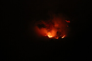 Erta Ale Lava Lake in the dark