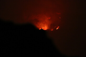 Erta Ale Lava Lake in the dark