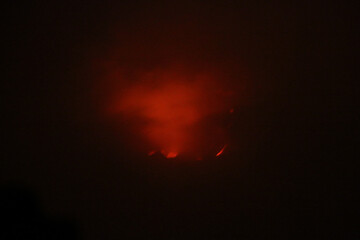 Erta Ale Lava Lake in the dark