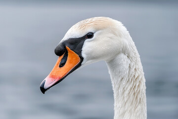 Closeup shot a swan - Generative AI