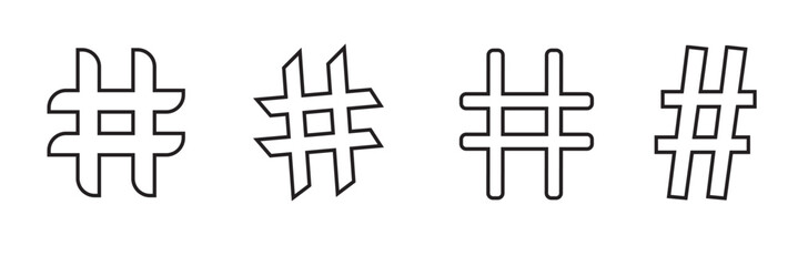 Obraz premium hashtag icon symbol, popular trend for social media tags - the hash icon symbol. trending explore icons, marketing promotion Advertising signs