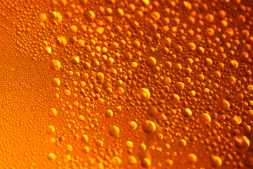 Macro shot of water condensed on plastic surface