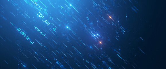 Obraz premium Abstract blue and white digital background with copy space for technology, data, and future themes