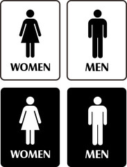 toilet sign in bright and dark background