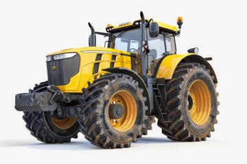 Obraz premium Yellow Farm Tractor with Large Tires