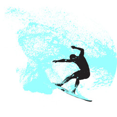 Naklejka premium surfista, tabla de surf, vector, surf, ola, surfer, grafico, mar, deporte