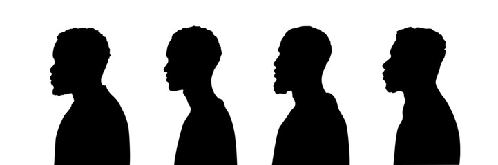 Black men silhouette. African Americans Silhouette.