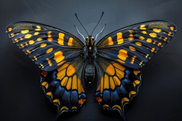 Fototapeta premium Black and Yellow Butterfly Close-up