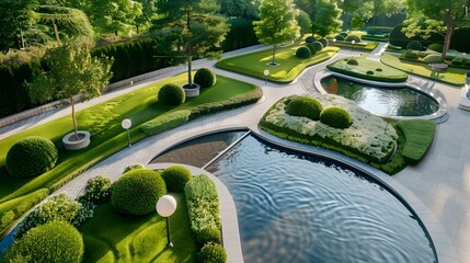 Ponds surrounded by smooth concrete surfaces img