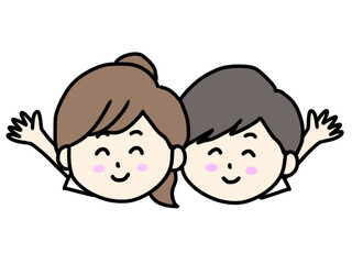 若い女性と男性のイラスト