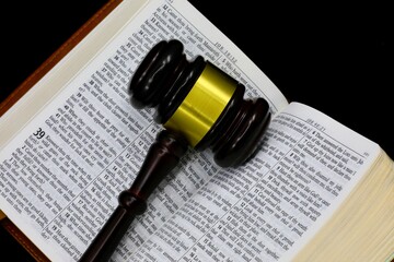 Religious Justice Concept - Gavel and Bible