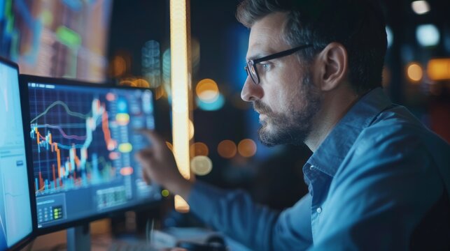 Strategic Video Call: Businessman Collaborating with Investment Experts on Ideas and Strategies