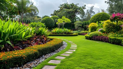 Obraz premium A landscape of wicker hedges surrounded picture