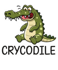 CRYCODILE funny Crocodiles crying shirt design vector, Crocodilia meme shirt,  Alligator, Crocodile, Gator dad,
