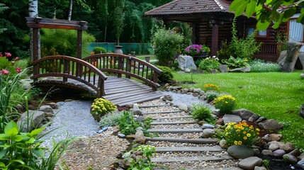 Rustic style with small wooden bridges image